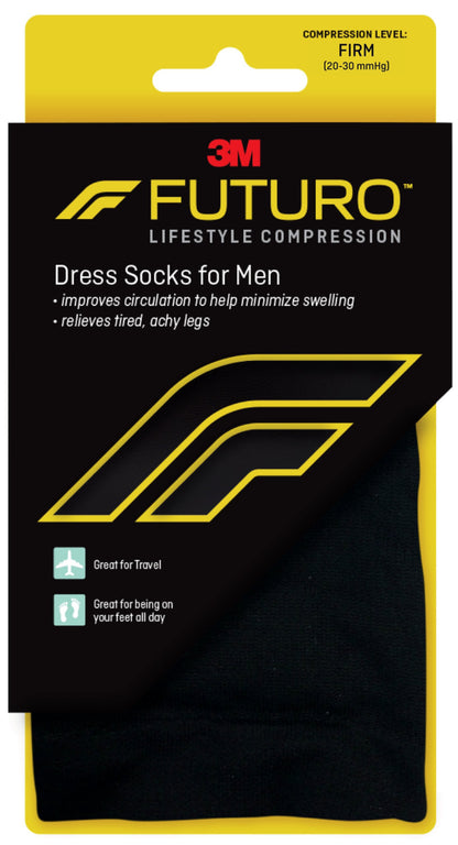 SOCK, COMPRESSION FUTURO DRESSMENS BLK MED