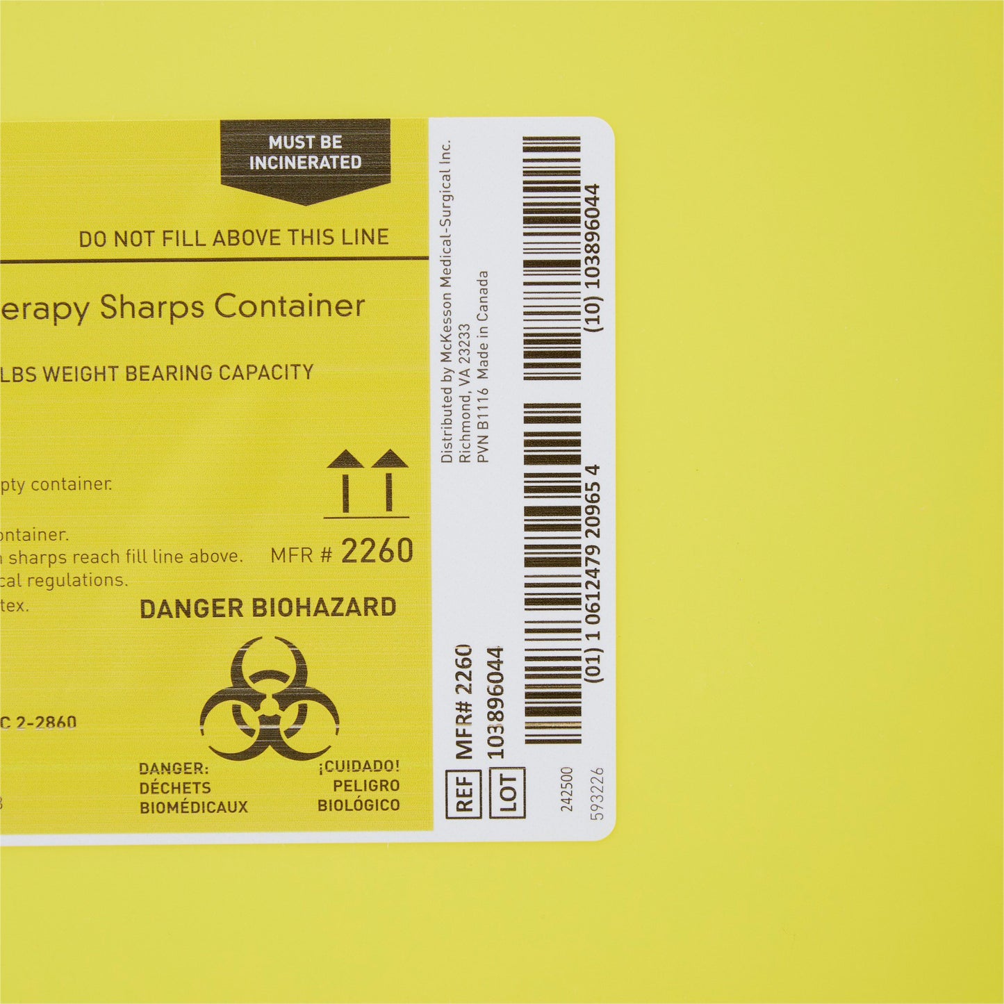 CONTAINER, SHARPS CHEMO YLW 18GL