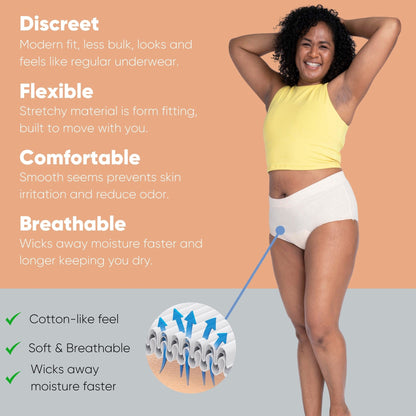 UNDERWEAR, NEXWEAR WMN DISP W/PAD LG 28-42"