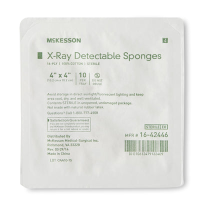 SPONGE, XRAY STR 4"X4" 16PLY STR LF