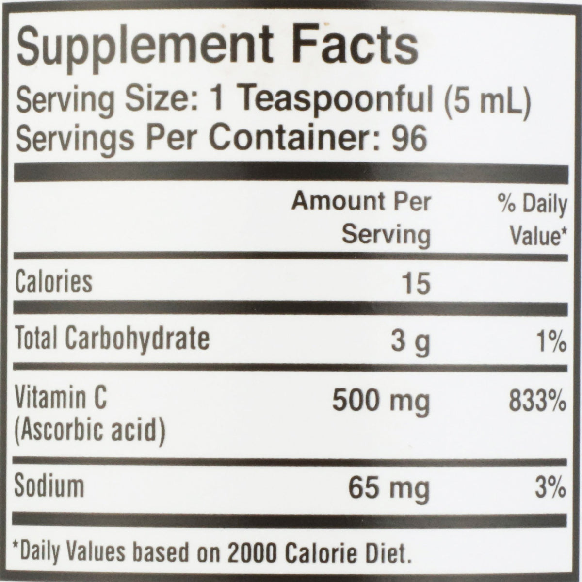 VITAMIN C, LIQ 500MG 16OZ