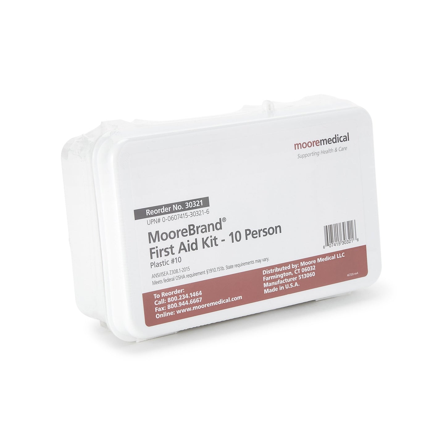 FIRST AID KIT, 10PERSON PLAS 5"X3"X8"
