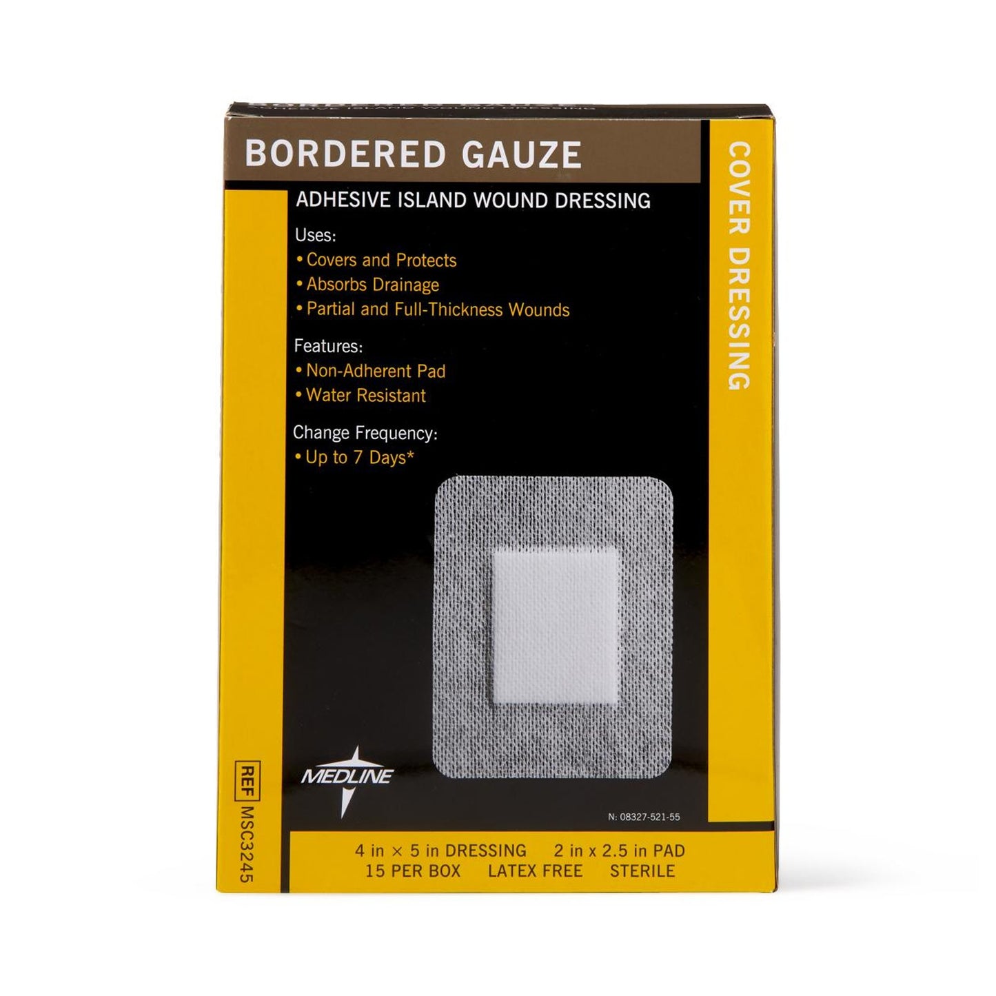 DRESSING, ADH W/BORDER GAUZE/PAD 4"X5"