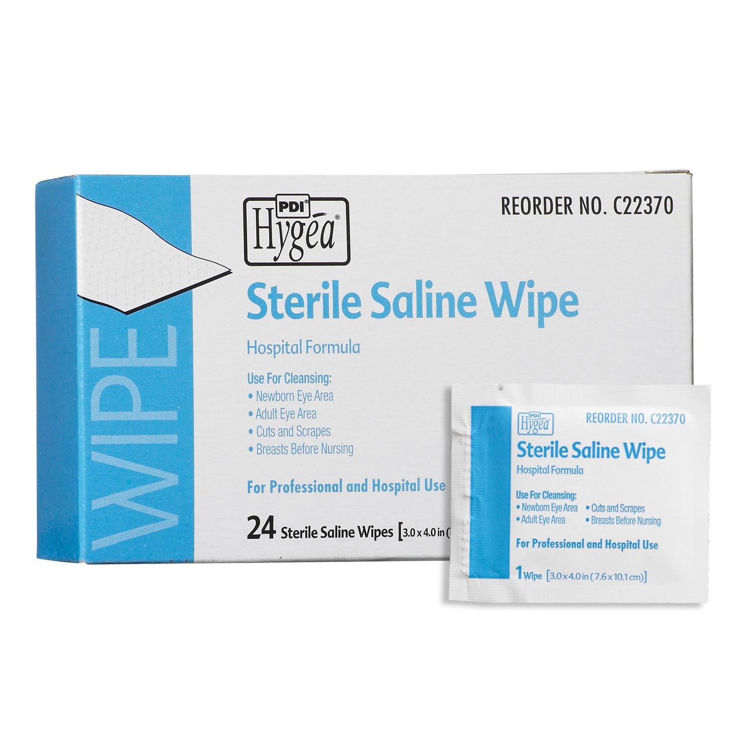 WIPE, ISOTONIC SALINE STR 6"X4"