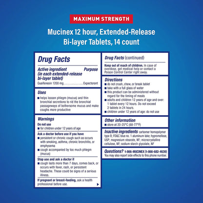 MUCINEX, TAB ER 1200MG