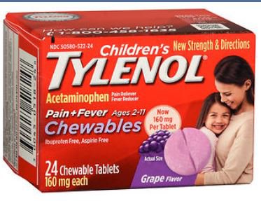 TYLENOL CHILDRENS, TAB CHEW 160MG GRAPE