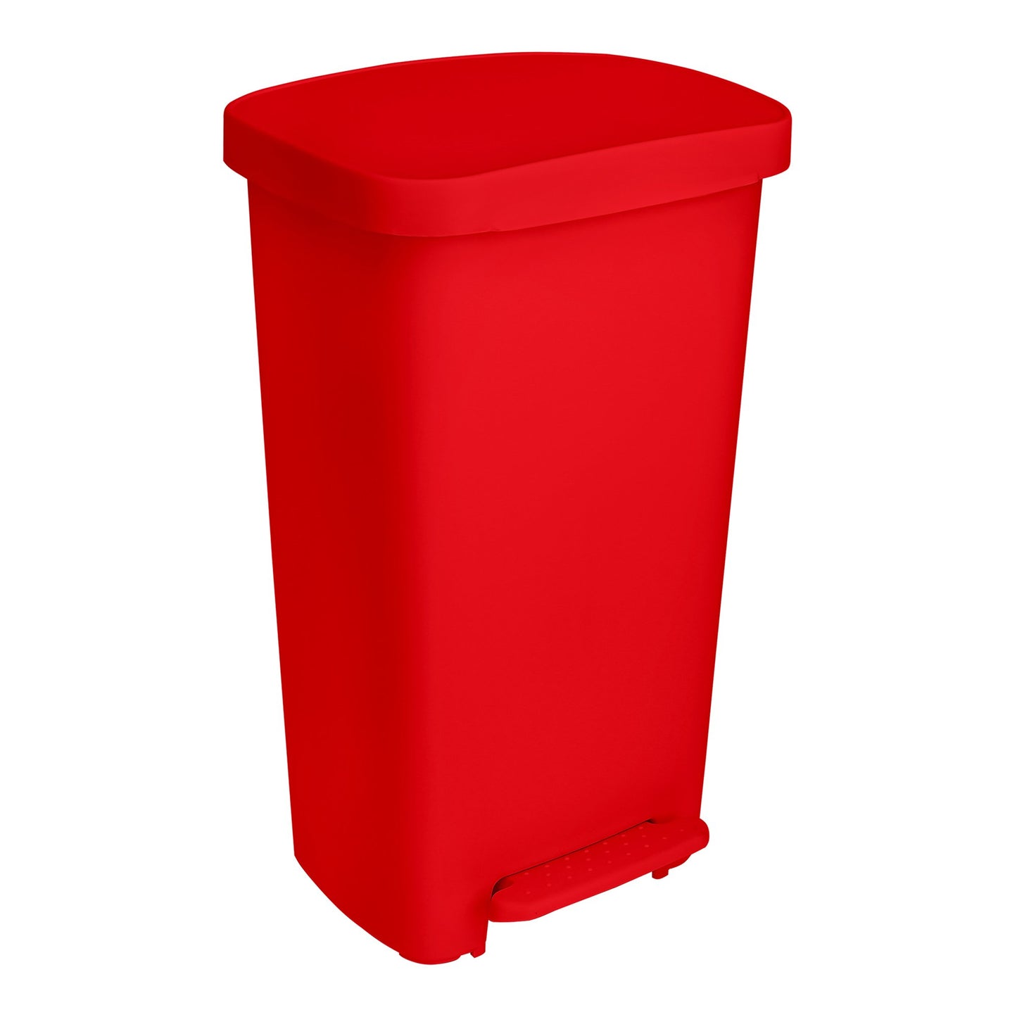 WASTECAN, STEP-ON RECTGL PLASRED 52QT