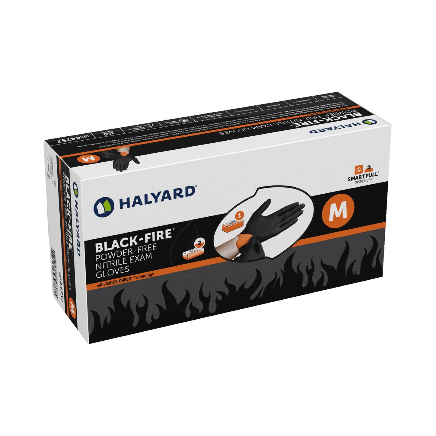 GLOVE, EXAM NTRL MED N/S BLK/ORG