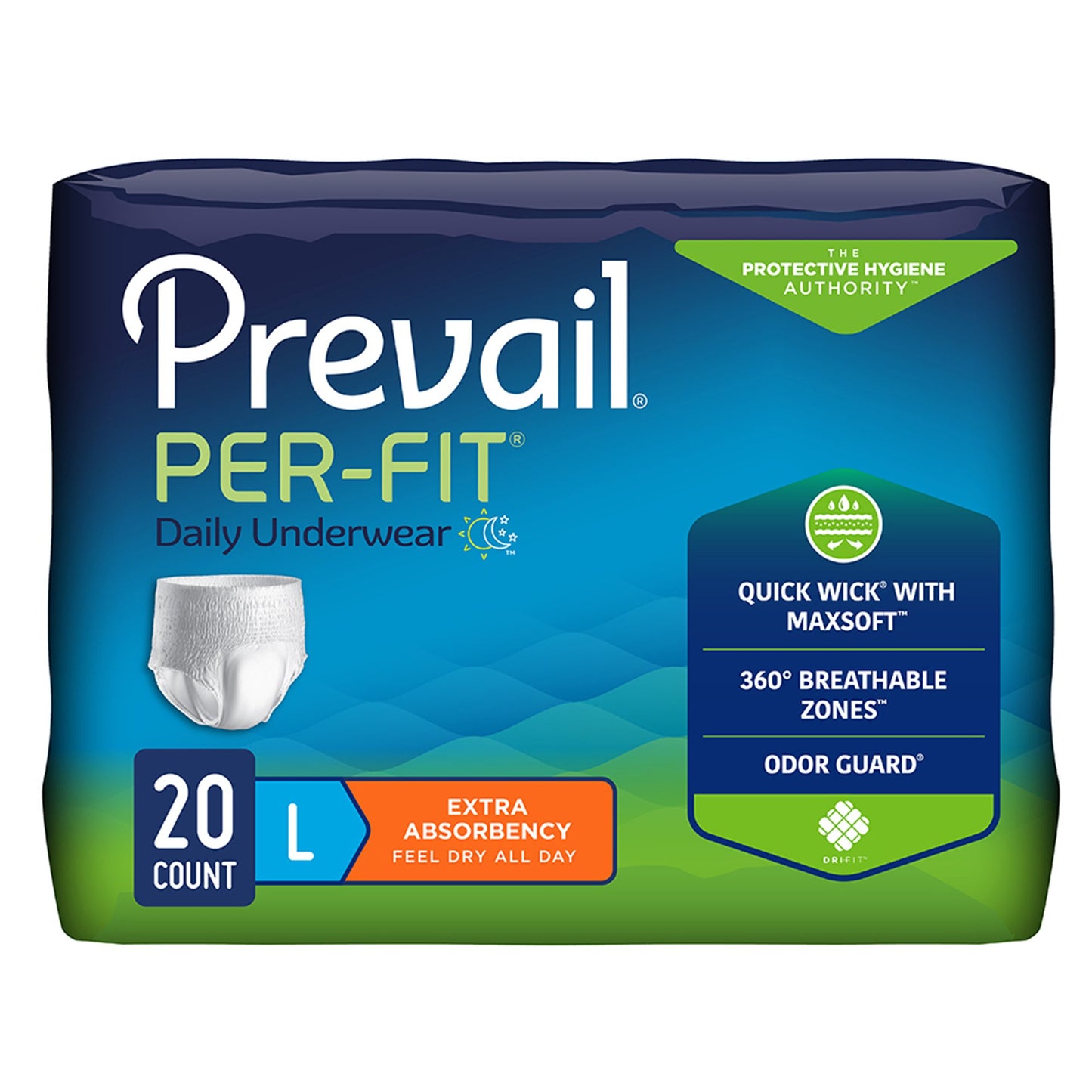 UNDERWEAR, PROTECTIVE PREVAILPER-FIT LRG DISP