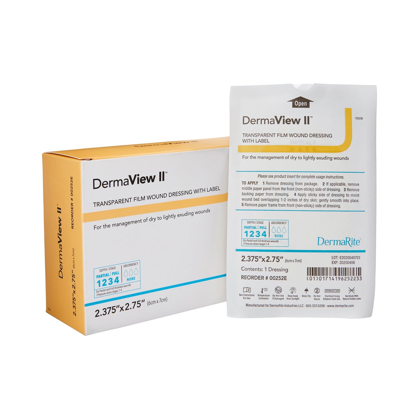 DRESSING, DERMAVIEW II 2.375X2.75"