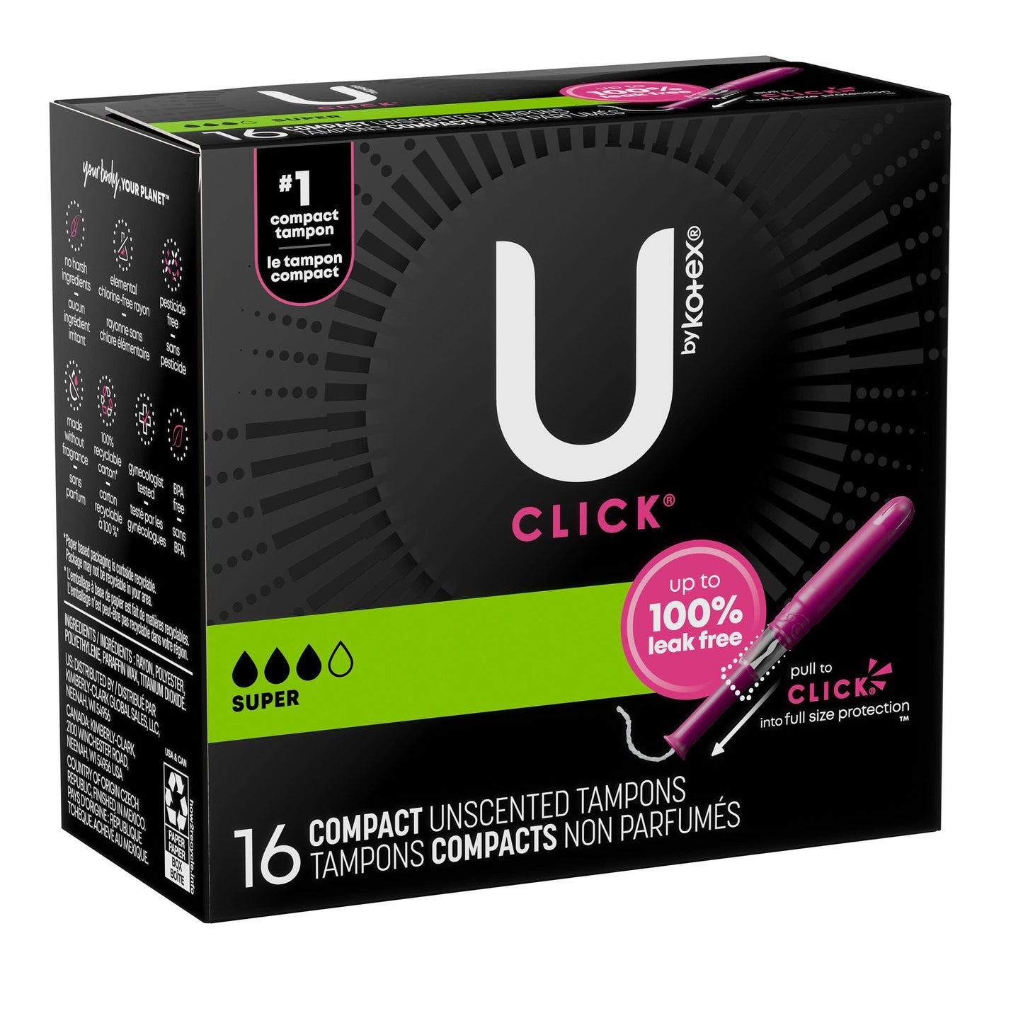 TAMPON, U BY KOTEX CLICK SUPERPREM SUPER ABSRB