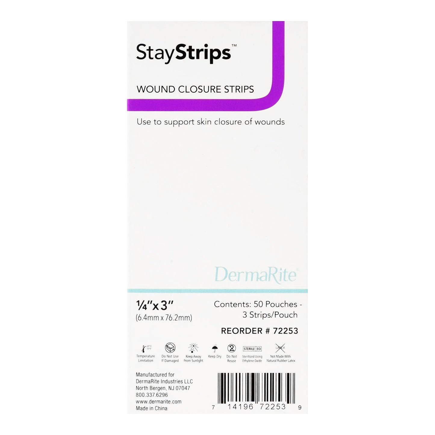 STRIPS, WOUND CLOSURE STAY STRIPS .25"X3"