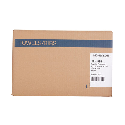 TOWEL, PRO 3PLY/POLY WHT 13X18