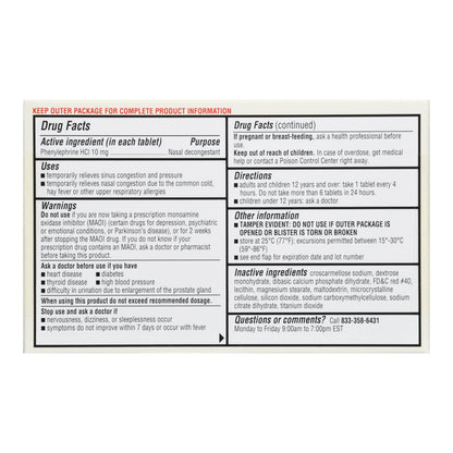 NASAL DECONGESTANT PE, TAB FTSM 10MG