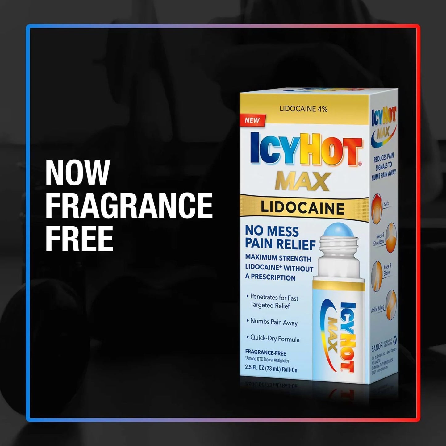 ICY HOT, ROLL-ON LIDOCAINE NOMESS PAIN RELIEF 2.5OZ