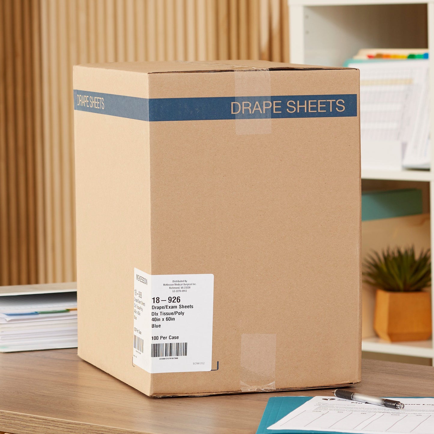 SHEET, DRAPE TISSUE/POLY BLU 40X60
