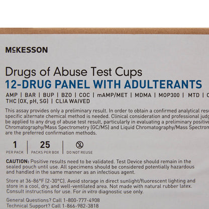 TEST KIT, DRUG SCREEN 12PANELCUP W/BUP WAIVE