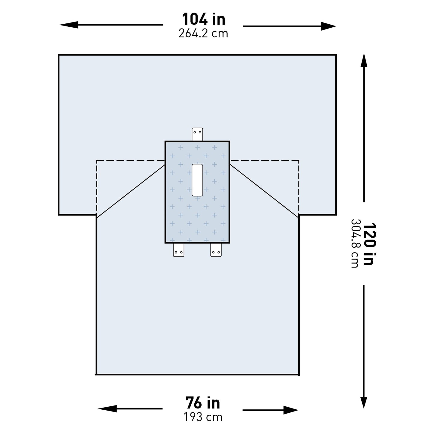 DRAPE, SURGICAL LAP STR 104"X76"X120"