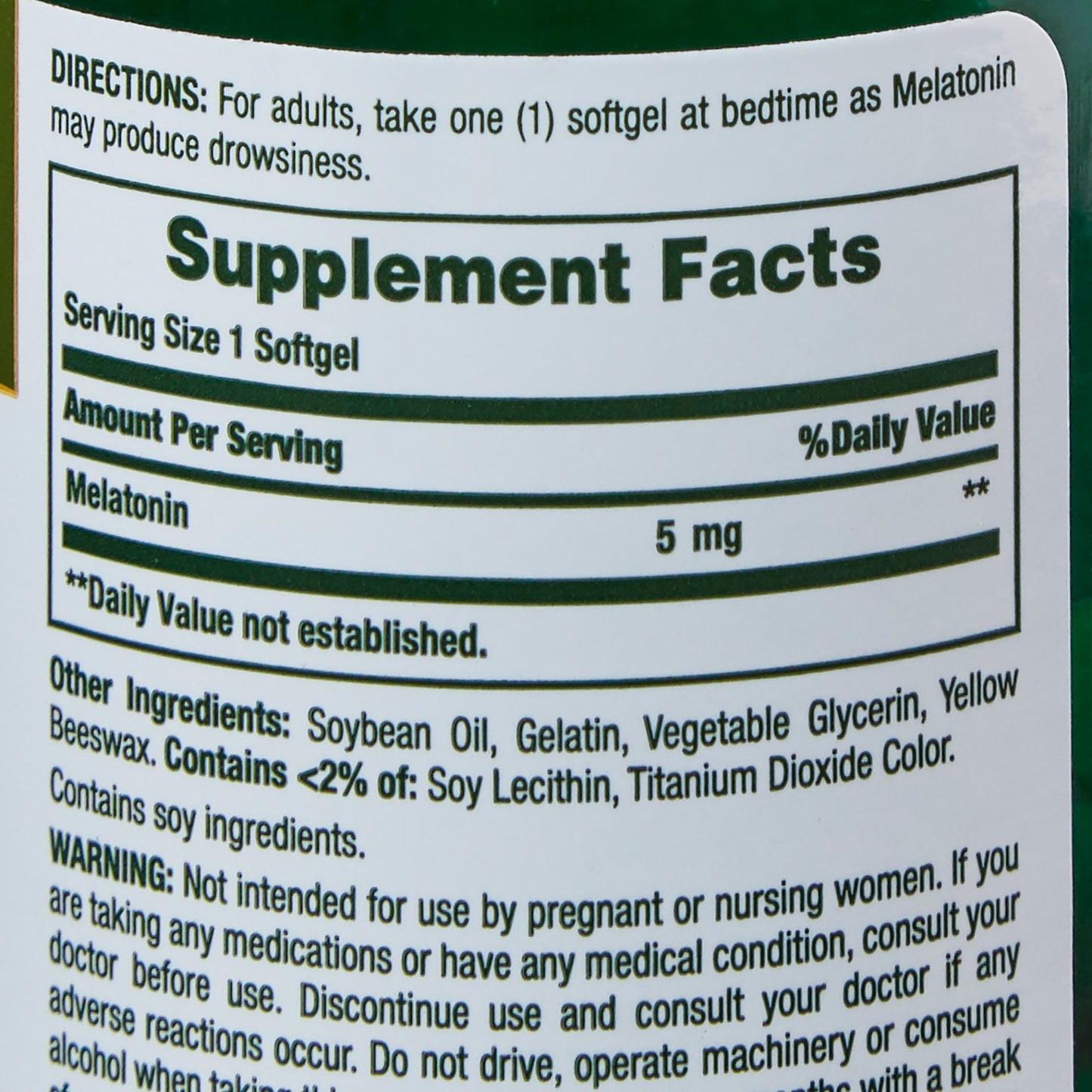 MELATONIN, SOFT GEL 5MG