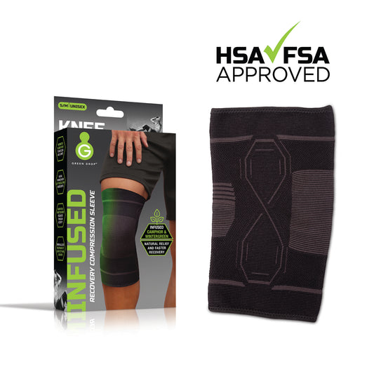 SLEEVE, KNEE COMPRSN INFUSED BLK LG/XLG