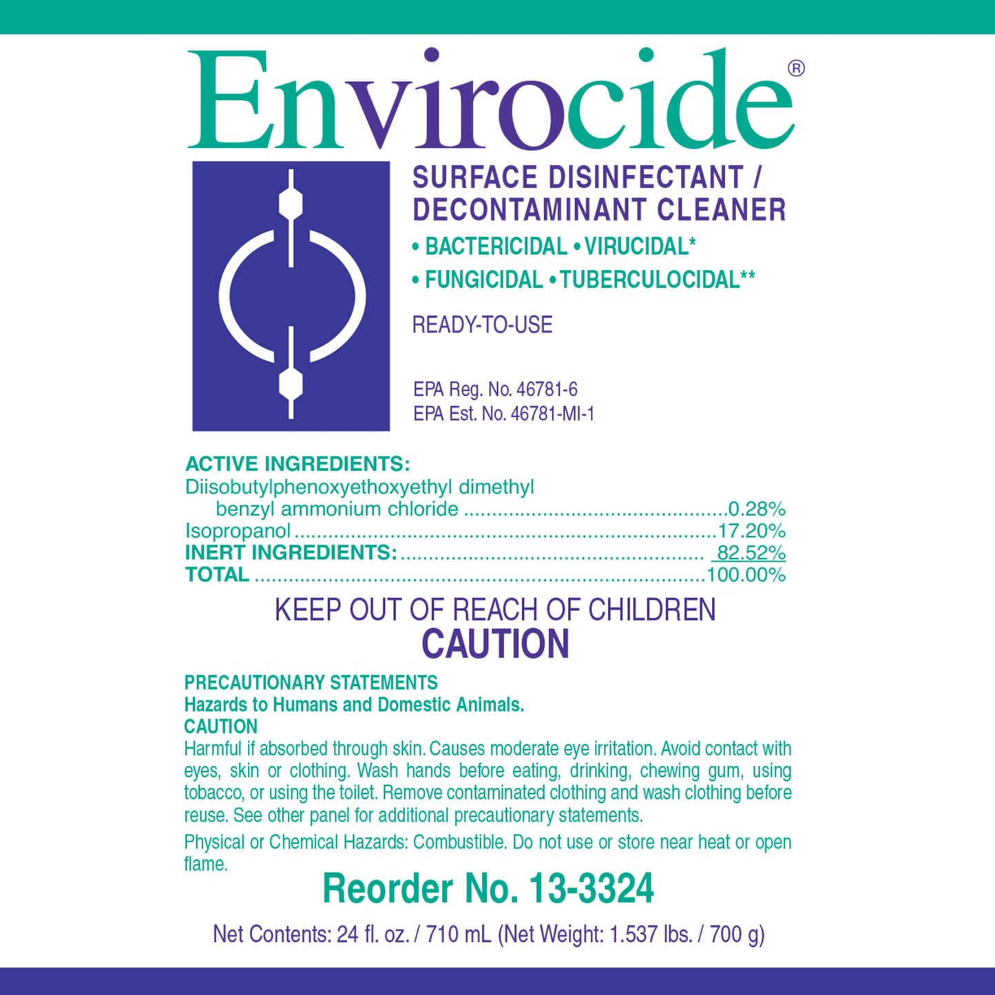DISINFECTANT, ENVIROCIDE 24OZ