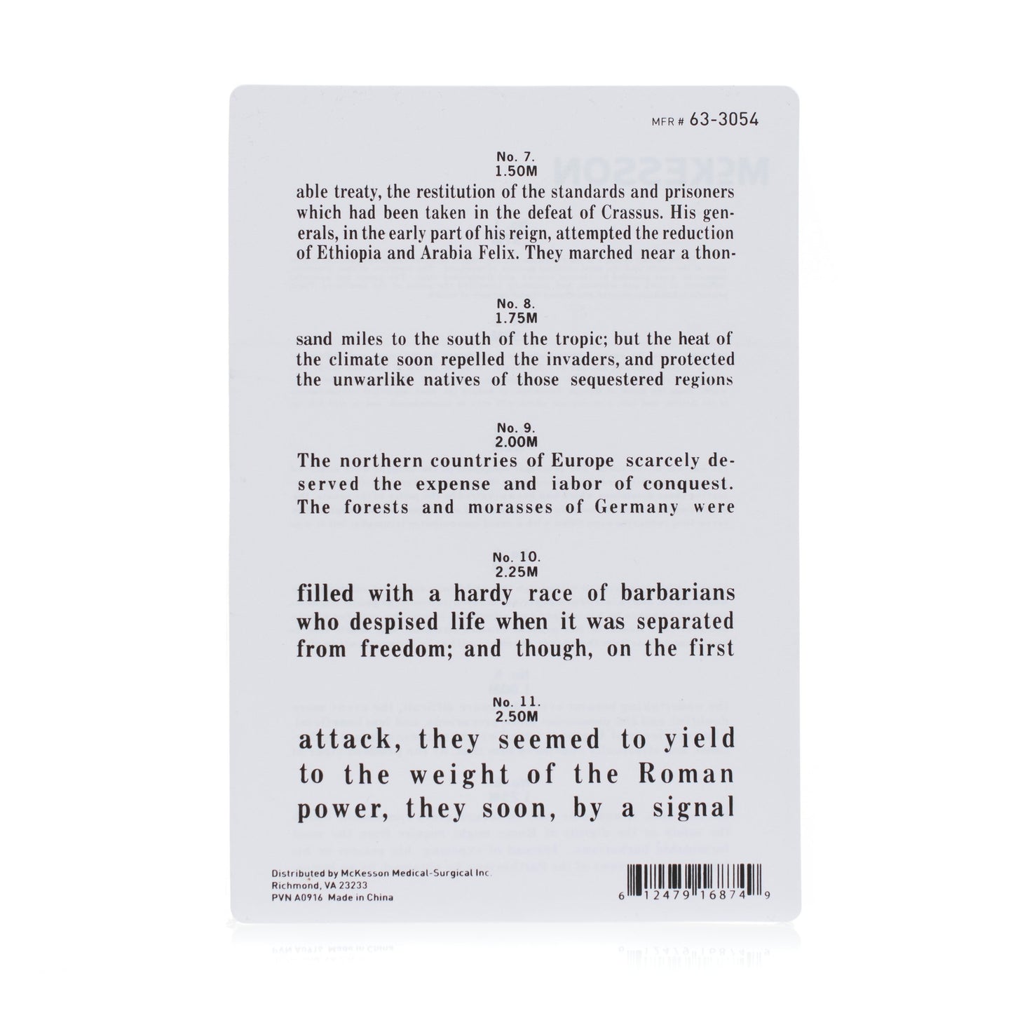 CHART, EYE TEST JAEGER LF 4 3/4"X7"