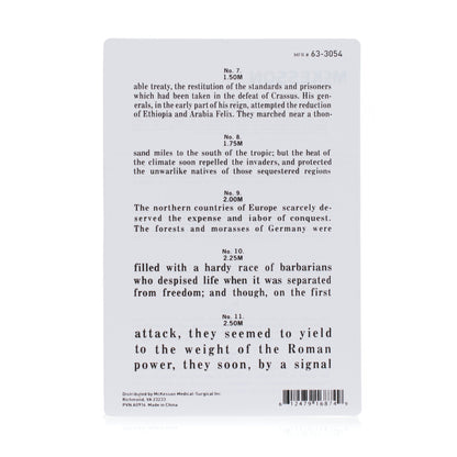 CHART, EYE TEST JAEGER LF 4 3/4"X7"
