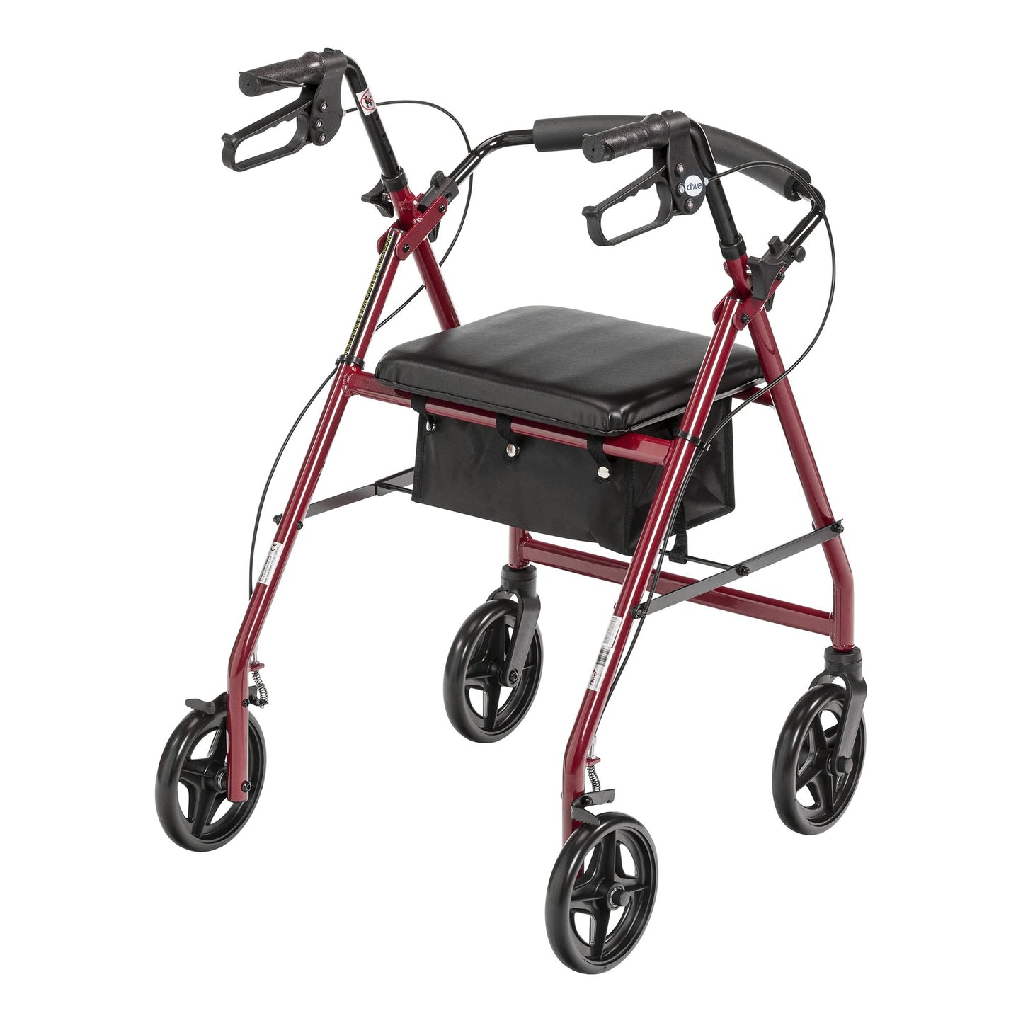 ROLLATOR, LT-WT FLDING ALUM W/7.5" WHEELS RED 300LB