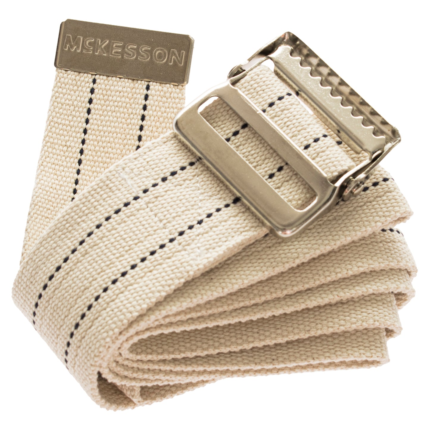 BELT, GAIT W/METAL BUCKLE WHT60"