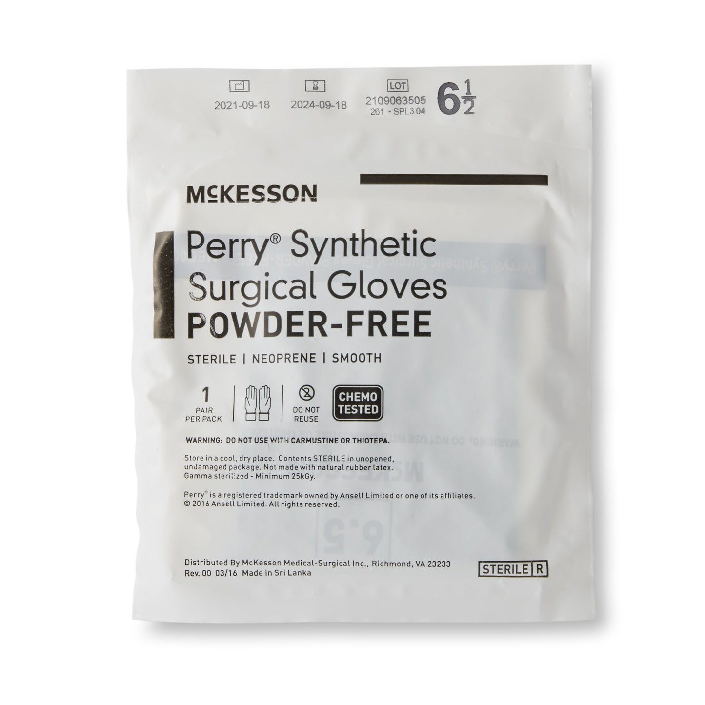 GLOVE, SURG NPRN 6.5 STR2 SMTHCHEMO