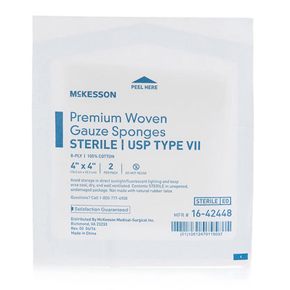SPONGE, GAUZE TYPE-VII 8PLY STR 4"X4"