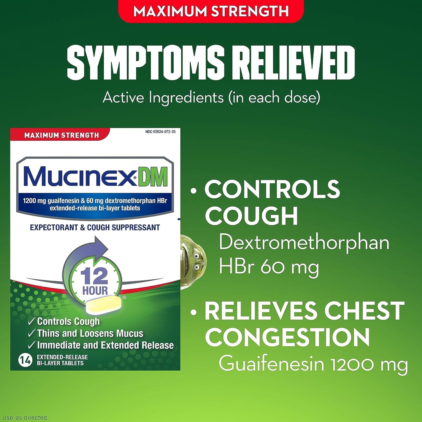 MUCINEX DM, TAB MAX STRNTH 1200-60MG