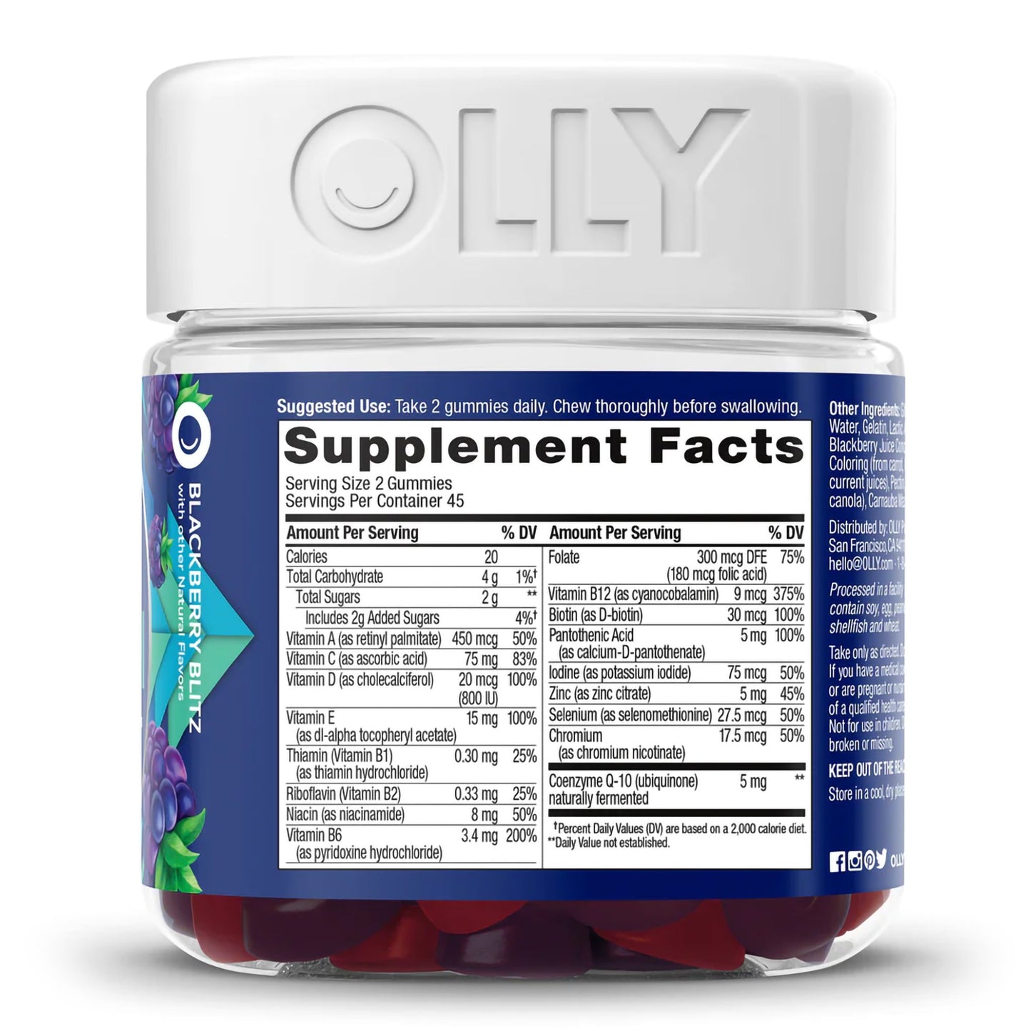OLLY, GUMMY MENS MULTI BLK BERRY