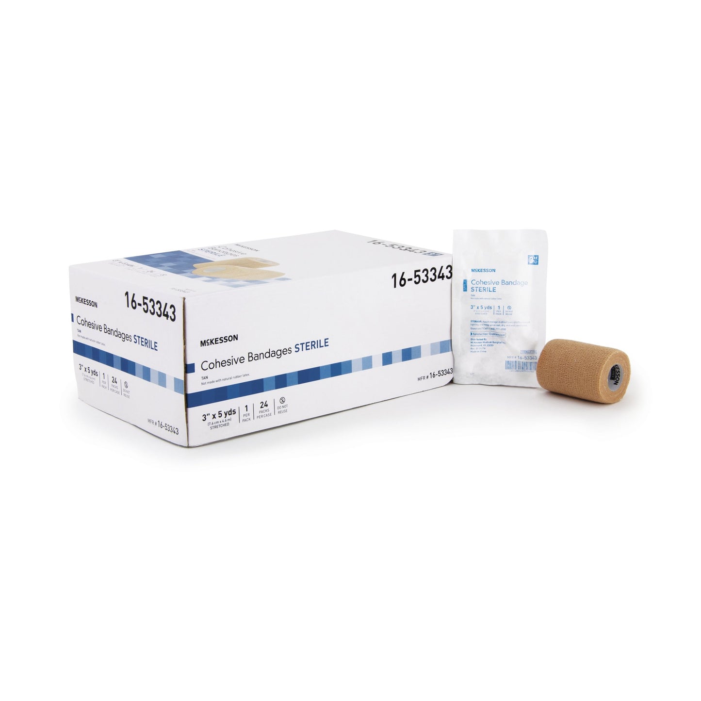 BANDAGE, COHESIVE STR LF TAN 3"