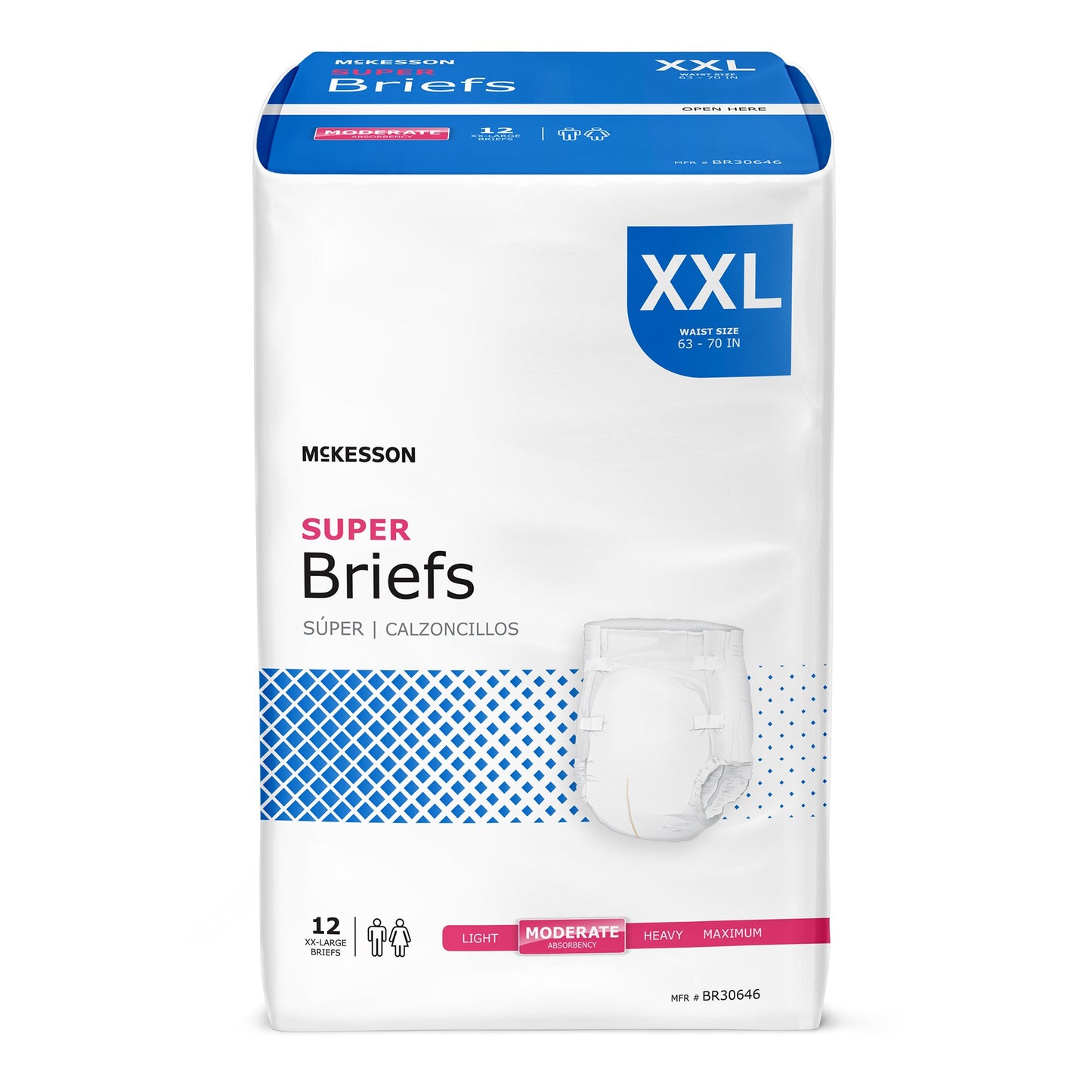 BRIEF, TAB CLOSURE SUPER 2XLG63-70"