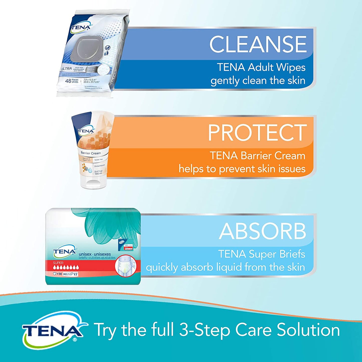 WASHCLOTH, WET CLASSIC TENA DISP