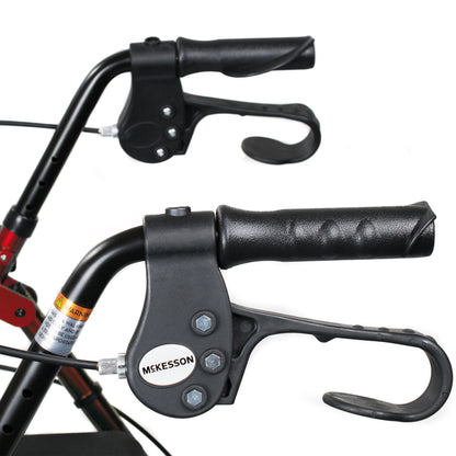 WALKER, ROLLATOR LTWT FOLDINGALUM W/6" WHLS RED 300LB