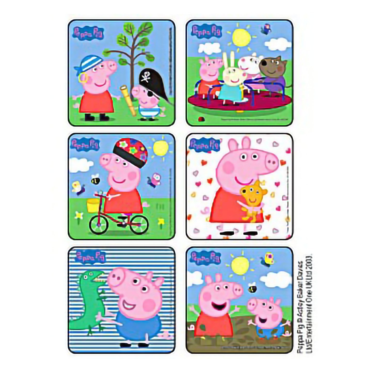 STICKER, PEPPA PIG 6DESIGNS 21/2"