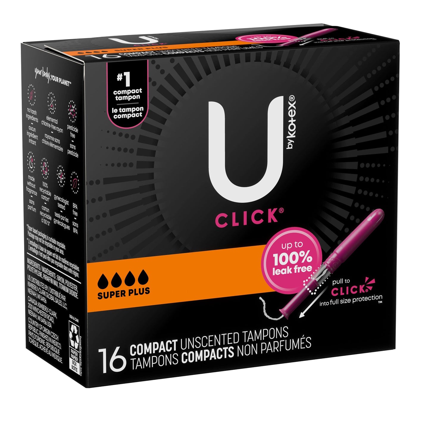TAMPON, U BY KOTEX CLICK SUPER PREM ABSRB