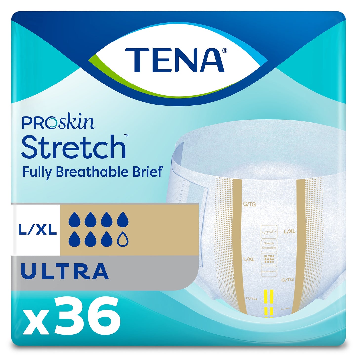 BRIEF, INCONT TENA STRETCH LG/XLG