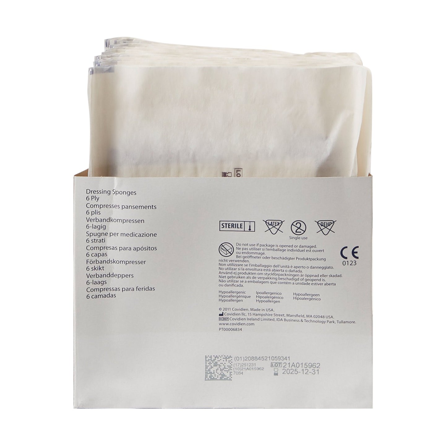 GAUZE, NON WOVEN ALL PURPOSE SPONGES 4X4" 6PLY