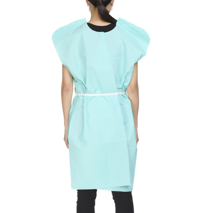 GOWN, EXAM T/P/T F/B OPN TEAL30X42