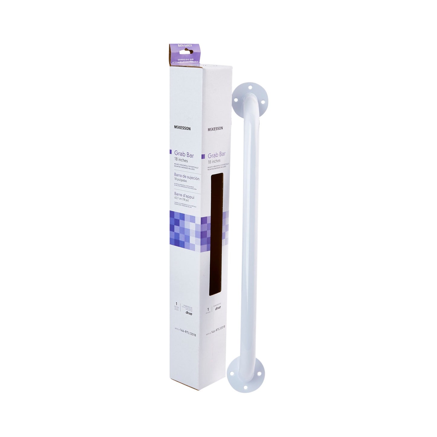 BAR, GRAB MOUNT PDR COATED WHT18"