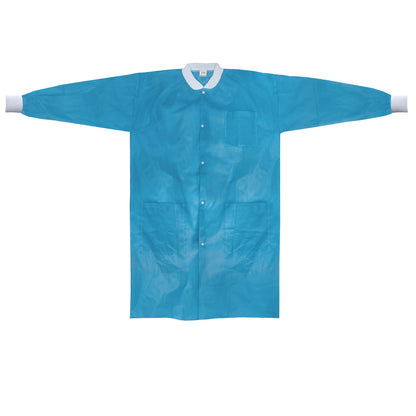 COAT, LAB KNITCUFF LF BLU SM/MED