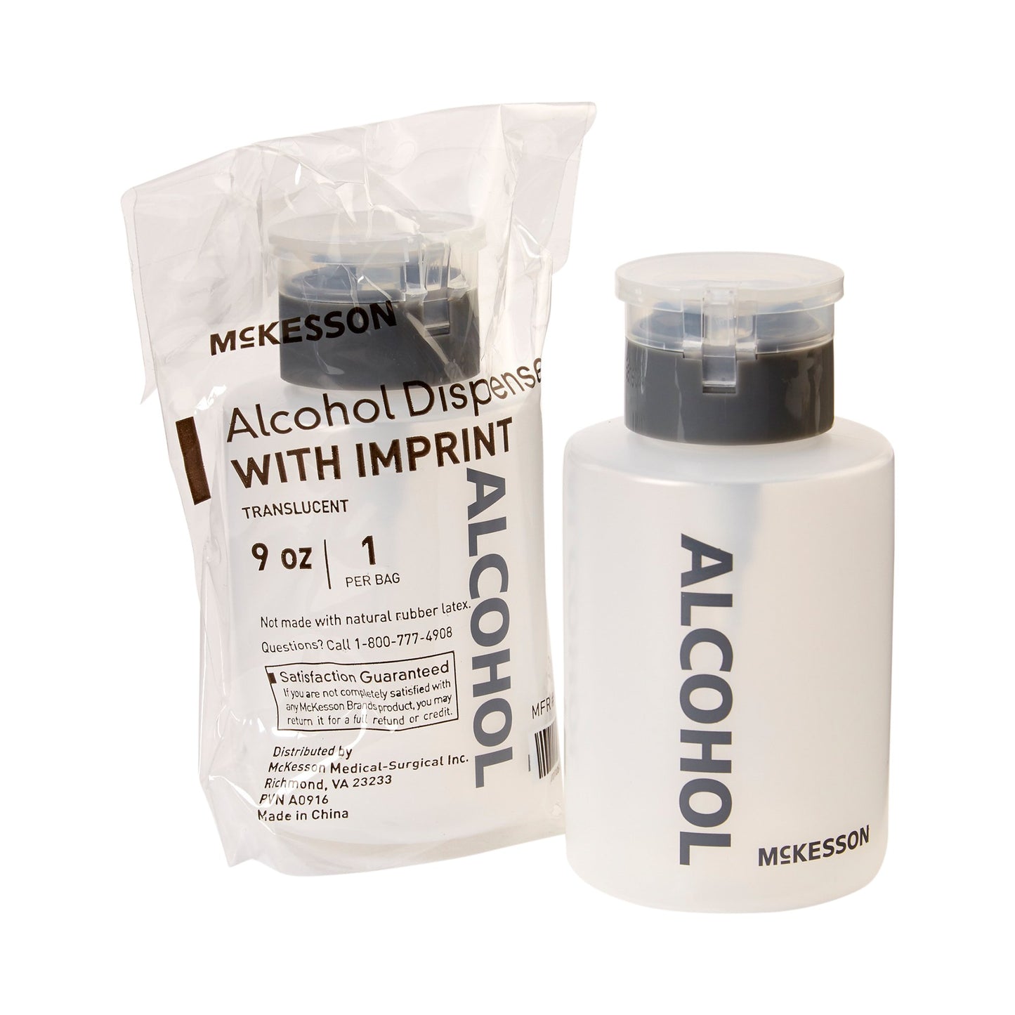 DISPENSER, ALCHL IMPRNTD TRANSLCNT LF 9OZ