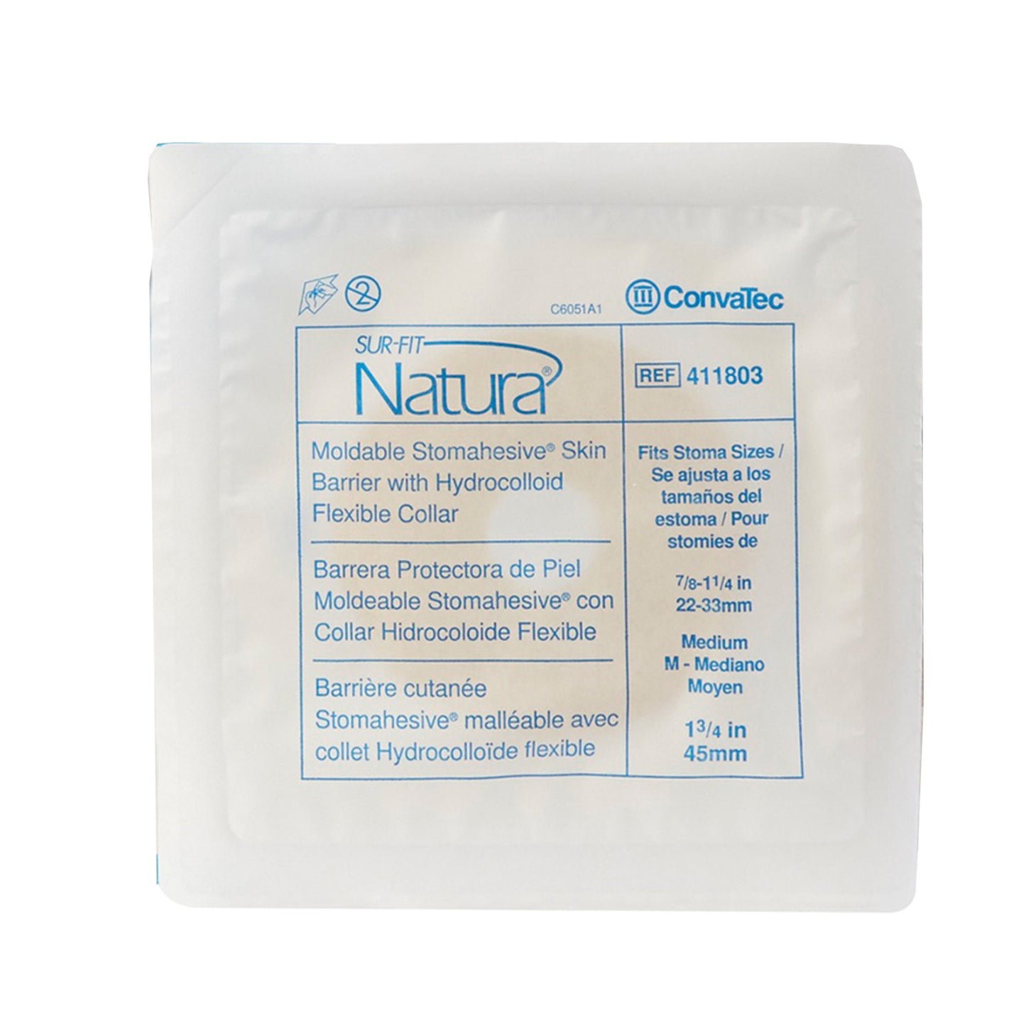 BARRIER, SKIN SUR-FIT NATURA STOMAHESIVE 45MM MED 10/BCONVTC