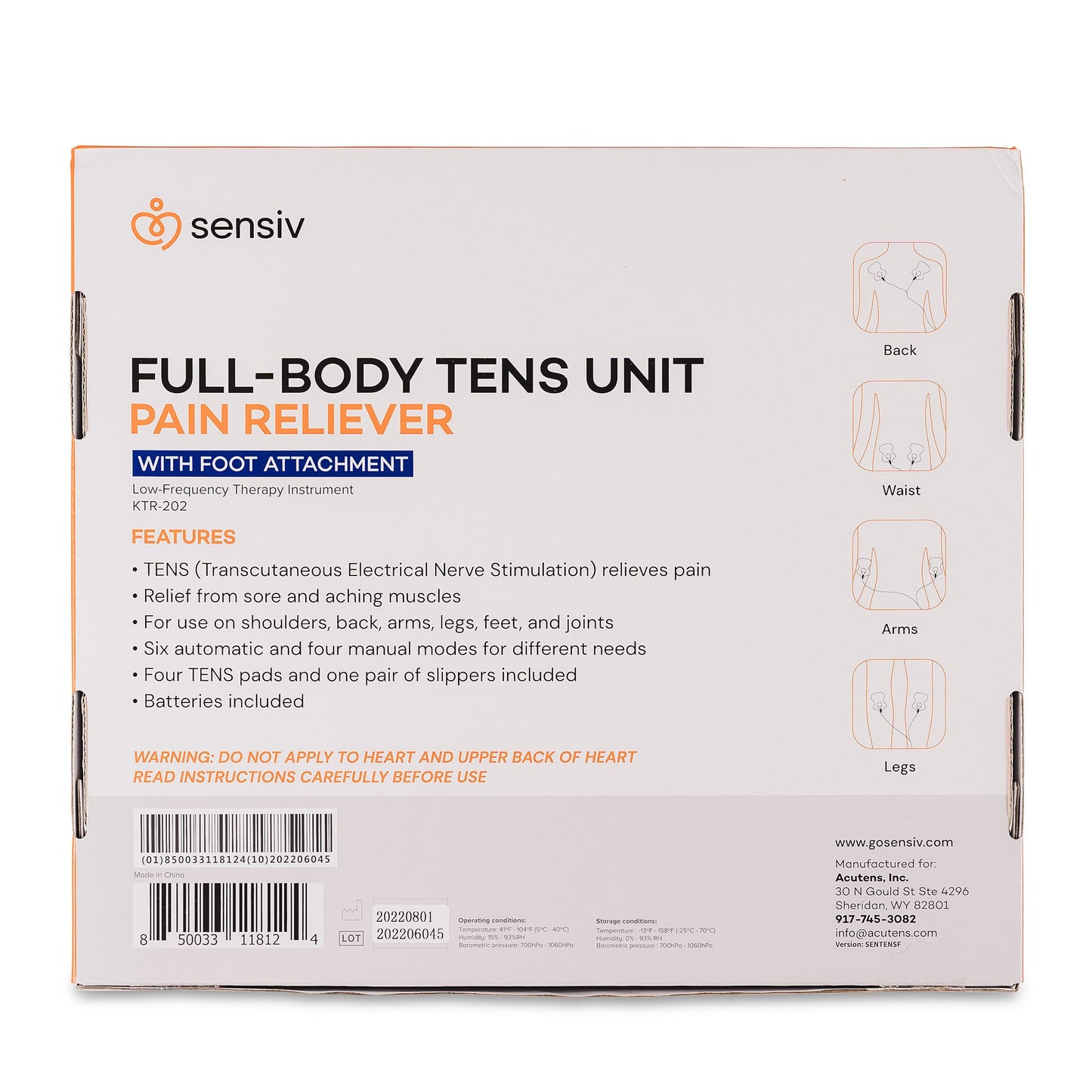 TENS UNIT, FULL BODY SENSIV W/FT ATTACHMENT PAIN RELIEF
