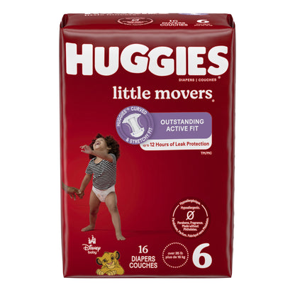 DIAPER, HUGGIES LITTLE MOVERSJUMBO SZ6