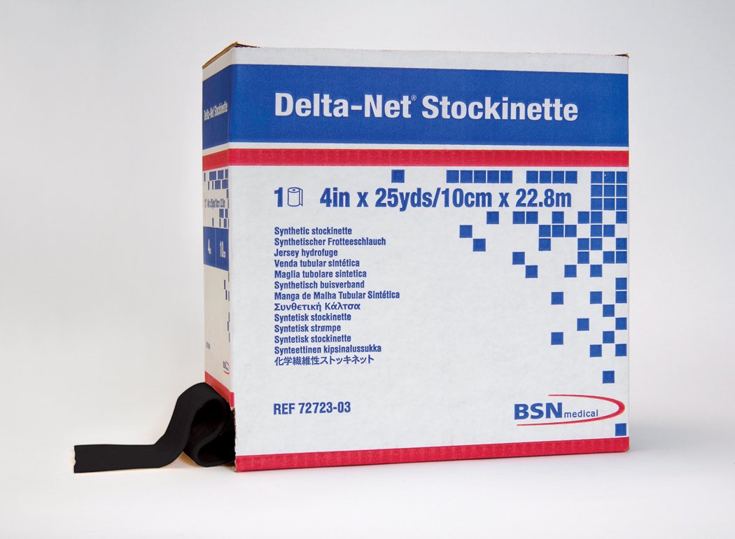 STOCKINETTE, CAST DELTA-NET TUBULAR BLK 4"
