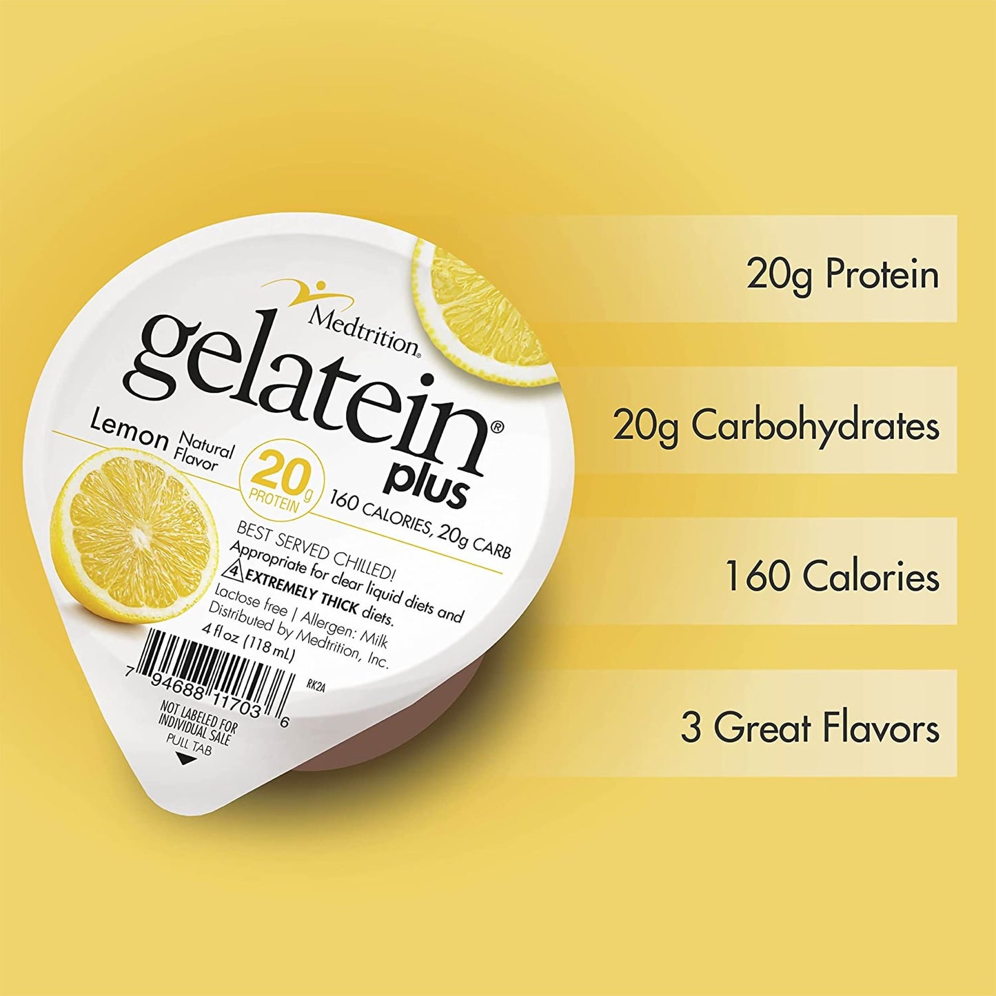NUTRIENT, GELATIN PLUS LEMON 4OZ CUP